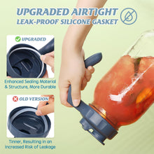 Load image into Gallery viewer, Glass Mason Jar Pitcher with Lid Wide Mouth Flip Cap Pour Spout Leak-proof Lid with Handle
