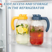 Load image into Gallery viewer, Glass Mason Jar Pitcher with Lid Wide Mouth Flip Cap Pour Spout Leak-proof Lid with Handle
