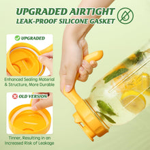 Load image into Gallery viewer, Glass Mason Jar Pitcher with Lid Wide Mouth Flip Cap Pour Spout Leak-proof Lid with Handle