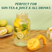 Load image into Gallery viewer, Glass Mason Jar Pitcher with Lid Wide Mouth Flip Cap Pour Spout Leak-proof Lid with Handle