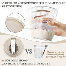 Load image into Gallery viewer, 2 Pack Overnight Oats Containers with Lids Folding Spoons and Divided Compartments