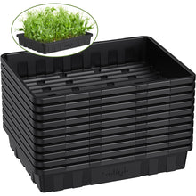 Load image into Gallery viewer, Extra Thick Heavy Duty 10 Pack Seed Starting Trays - Microgreens Growing Trays Seedling Plant Germination Starter Tray Transplant Fodder Flats, No Holes, No Leakage, Reusable, 14 * 10.8 * 2.3"