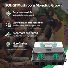 Load image into Gallery viewer, Monotub Mushroom Grow Kit, Mushroom Monotub Grow Kit Fruiting Chamber Still Air Box with Temperature Hygrometer, Fresh Air Exchange Dome, Humidity Adjustable Vent, Sturdy, Reusable