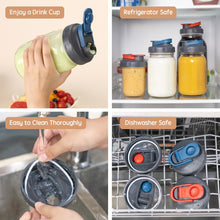Load image into Gallery viewer, 4 Pack Mason Jar Wide Mouth Pour Spout Filp Lids