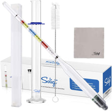 Load image into Gallery viewer, Triple Scale Hydrometer and Glass Test Jar ABV Brix and Gravity Test Kit