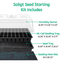 Load image into Gallery viewer, Soligt 2 Set 60 Cell Seed Starter Kit with Humidity Domes