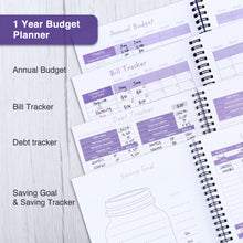 Load image into Gallery viewer, Purple Monthly Customize Budget Planner Book
