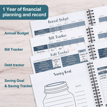 Load image into Gallery viewer, Customize Blue Floral Monthly Budget Planner