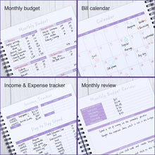 Load image into Gallery viewer, Purple Monthly Customize Budget Planner Book