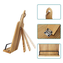 Load image into Gallery viewer, Wood Board Adjustable Cookbook Stand Holder