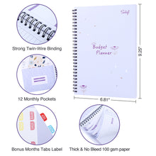 Load image into Gallery viewer, Purple Monthly Customize Budget Planner Book