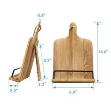Load image into Gallery viewer, Wood Board Adjustable Cookbook Stand Holder