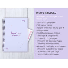 Load image into Gallery viewer, Purple Monthly Customize Budget Planner Book
