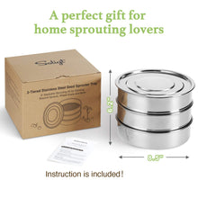 Load image into Gallery viewer, SOLIGT Stackable Stainless Steel Seed Sprouting Kit
