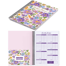 Load image into Gallery viewer, Customize Pink Floral Monthly Budget Planner