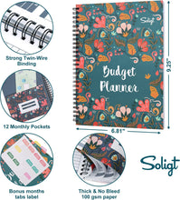 Load image into Gallery viewer, Customize Blue Floral Monthly Budget Planner