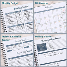 Load image into Gallery viewer, Customize Blue Floral Monthly Budget Planner