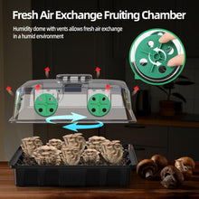 Load image into Gallery viewer, Monotub Mushroom Grow Kit, Mushroom Monotub Grow Kit Fruiting Chamber Still Air Box with Temperature Hygrometer, Fresh Air Exchange Dome, Humidity Adjustable Vent, Sturdy, Reusable

