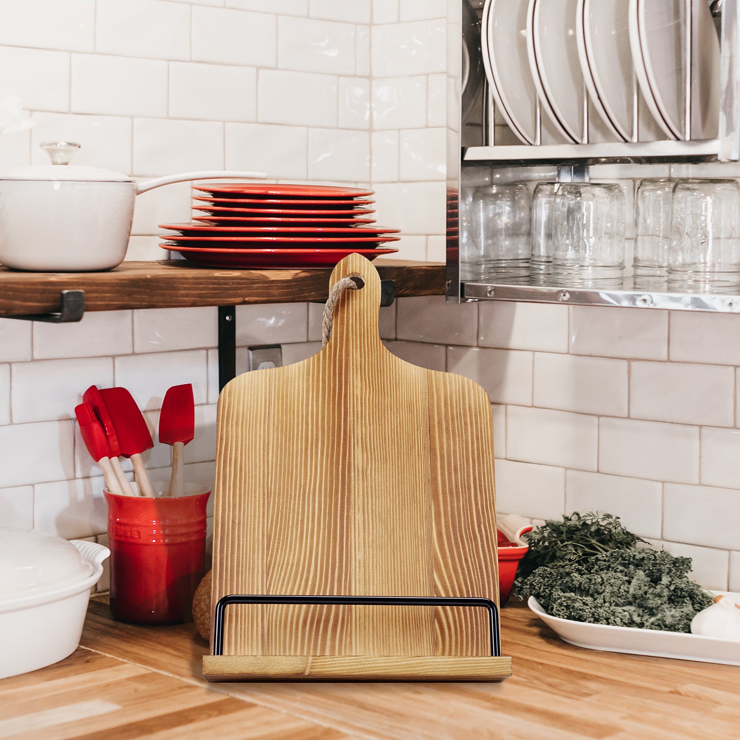 Wood Board Adjustable Cookbook Stand Holder – soligtkitchen