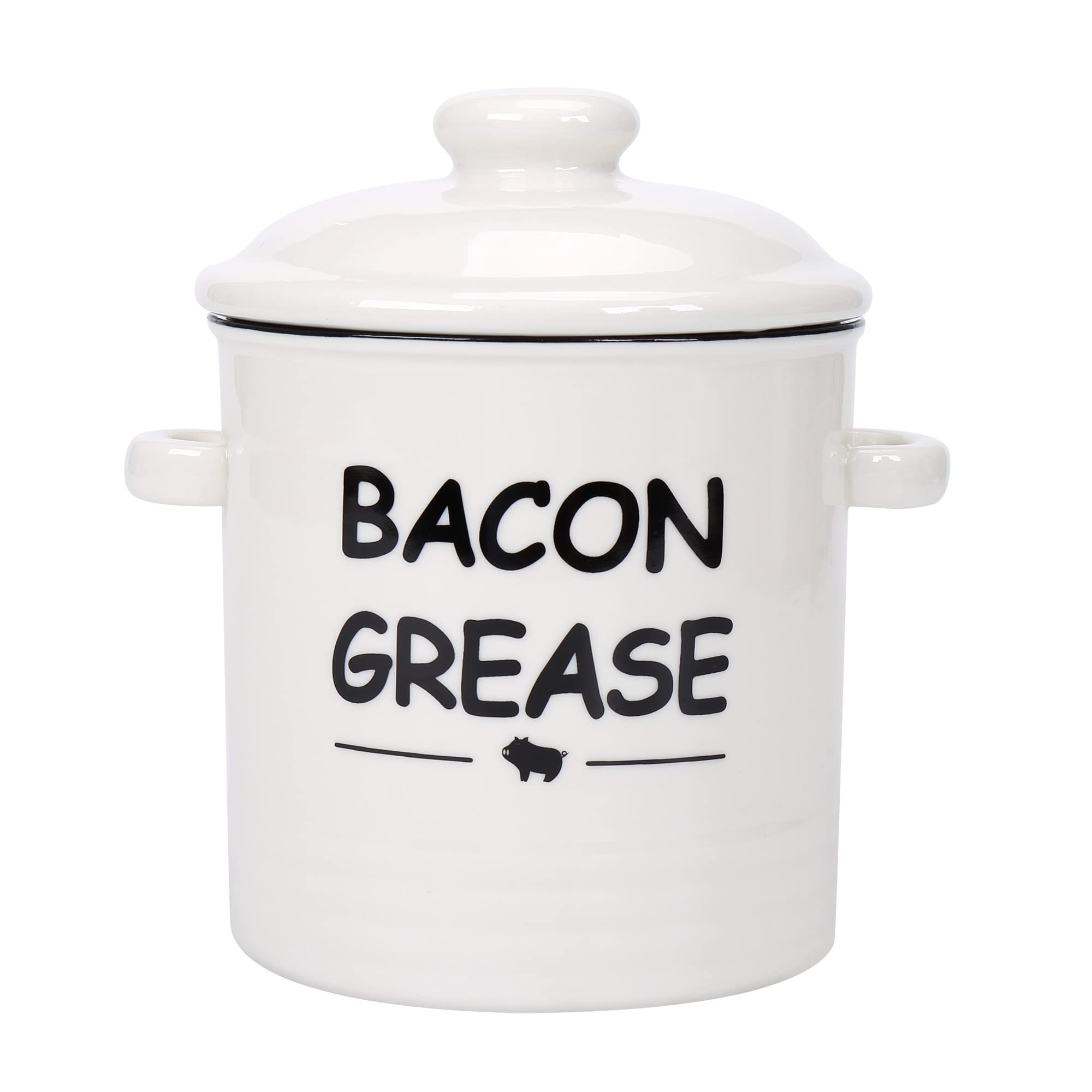 Ceramic Bacon Grease Container Keeper with Strainer,Turquoise