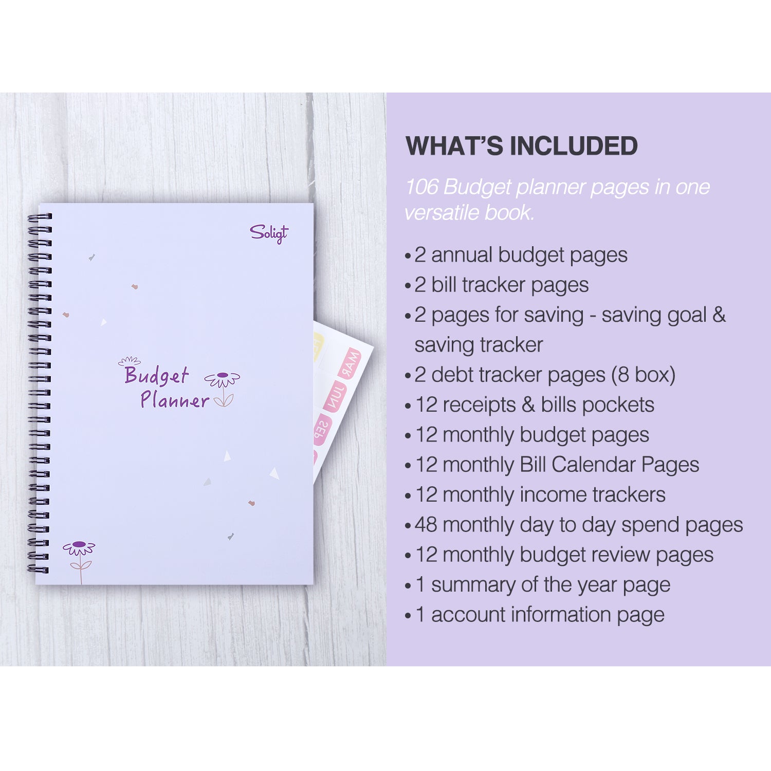 Purple Monthly Customize Budget Planner Book – soligtkitchen
