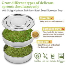 Load image into Gallery viewer, SOLIGT Stackable Stainless Steel Seed Sprouting Kit
