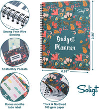 Load image into Gallery viewer, Customize Blue Floral Monthly Budget Planner
