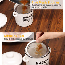 Load image into Gallery viewer, Ceramic Bacon Grease Keeper Container Strainer
