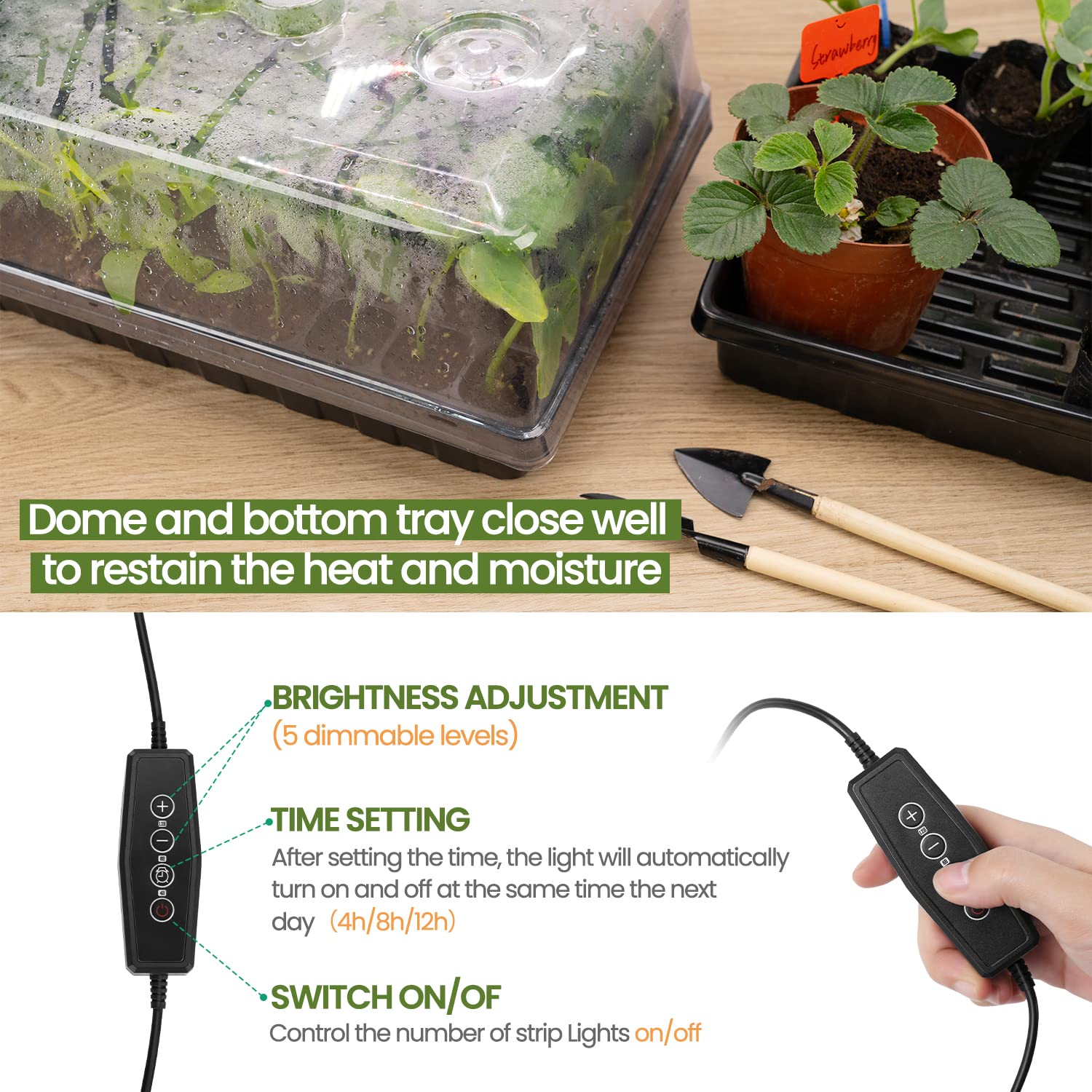 soligt led plant grow light Seed Starter Kit with Grow Light Durable Seed Tray – soligtkitchen
