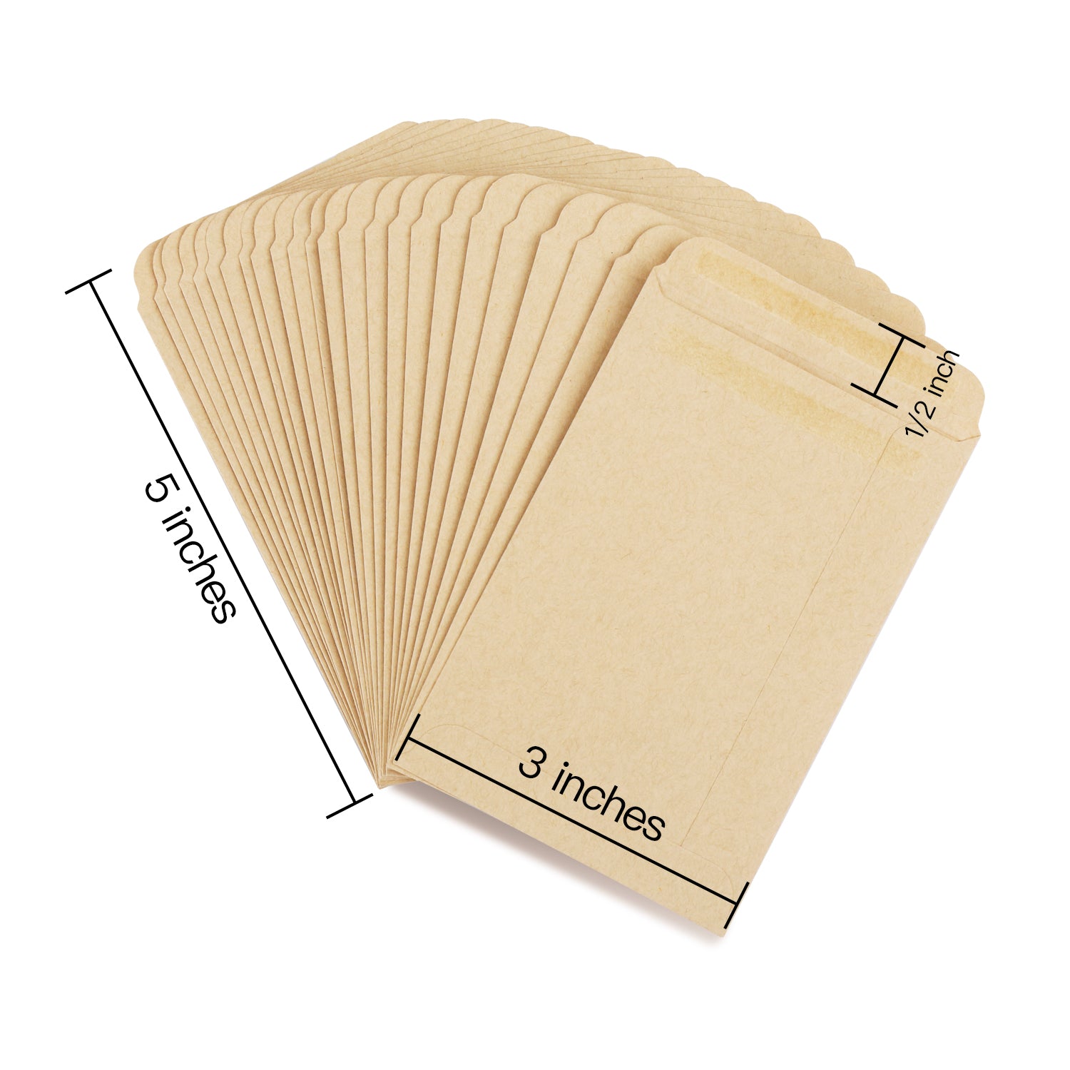 150 Pcs Seed Envelopes, Resealable Seed Packets Envelope Self Adhesive Sealing Sall Brown Paper